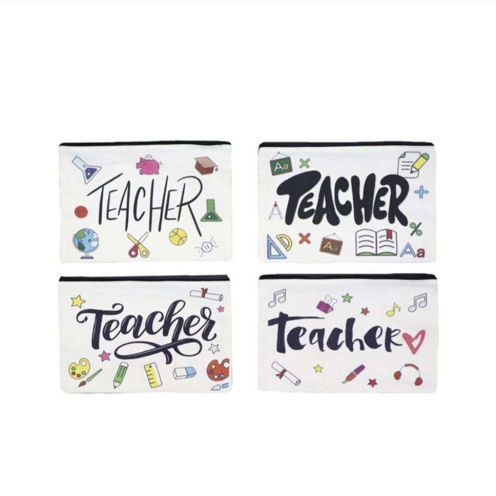4 Pack Of Teacher Makeup Cosmetic Miscellaneous Bags NEW